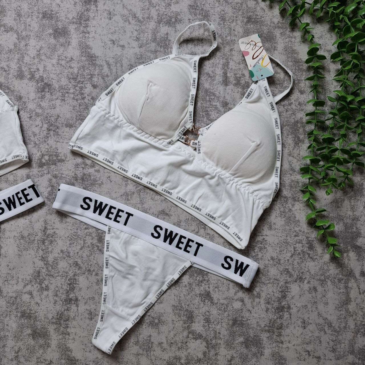 ست نیم تنه شورت زنانه برند Sweet کاپ‌دار